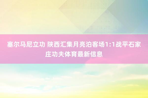 塞尔马尼立功 陕西汇集月亮泊客场1:1战平石家庄功夫体育最新信息