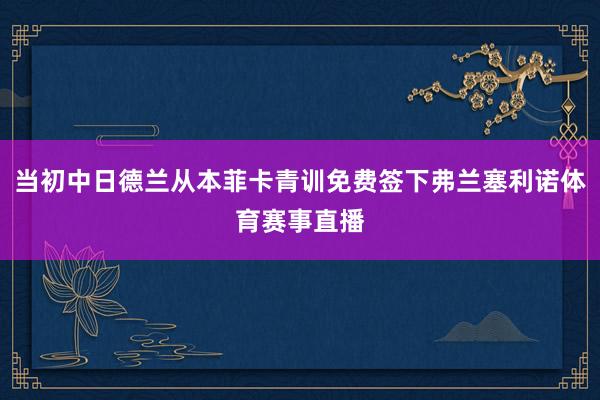 当初中日德兰从本菲卡青训免费签下弗兰塞利诺体育赛事直播