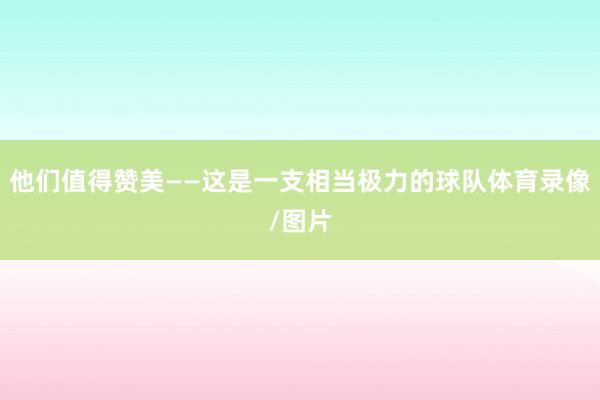 他们值得赞美——这是一支相当极力的球队体育录像/图片