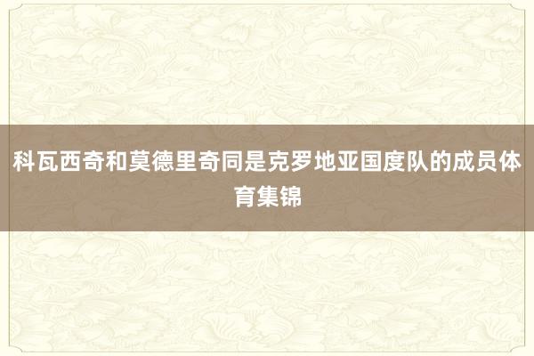科瓦西奇和莫德里奇同是克罗地亚国度队的成员体育集锦