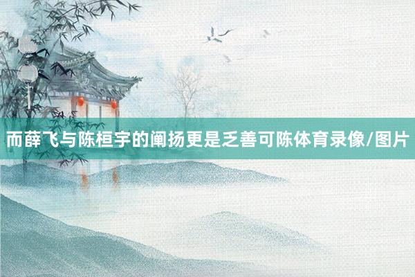 而薛飞与陈桓宇的阐扬更是乏善可陈体育录像/图片