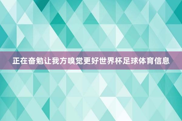 正在奋勉让我方嗅觉更好世界杯足球体育信息