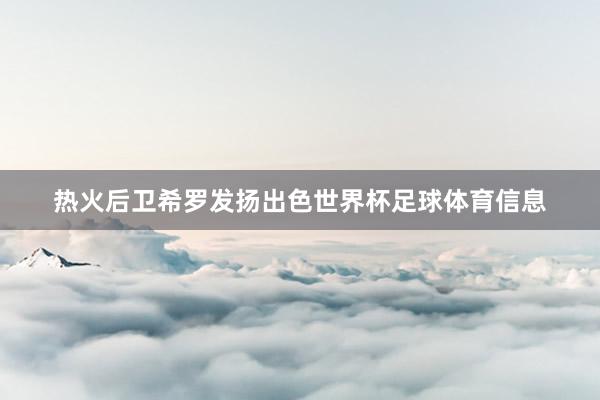 热火后卫希罗发扬出色世界杯足球体育信息