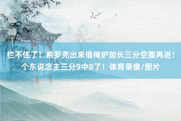 拦不住了！希罗兜出来借掩护加长三分空腹再进！个东说念主三分9中8了！体育录像/图片
