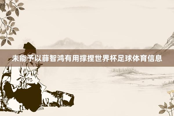 未能予以薛智鸿有用撑捏世界杯足球体育信息