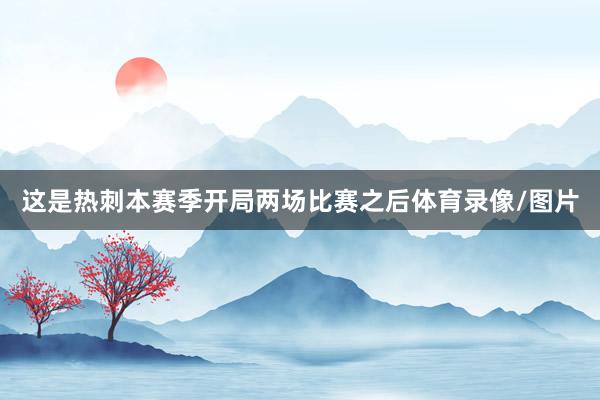 这是热刺本赛季开局两场比赛之后体育录像/图片