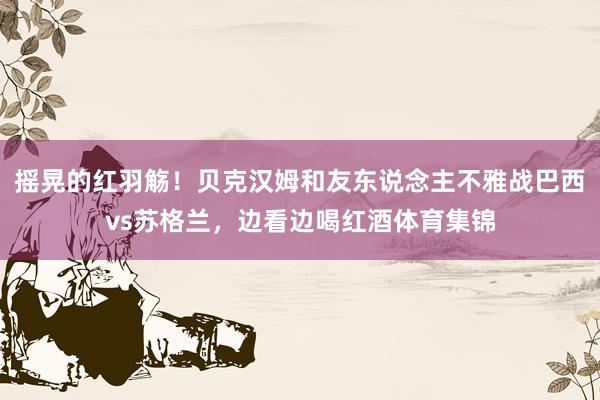 摇晃的红羽觞!贝克汉姆和友东说念主不雅战巴西vs苏格兰,边看边喝红酒体育集锦